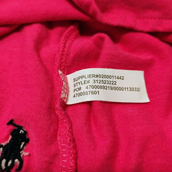 Ralph Lauren Girls 6X Cargo Pocket Soft Knit Shirt Roll Tab Sleeves Fuchsia Pink - Picture 9 of 13